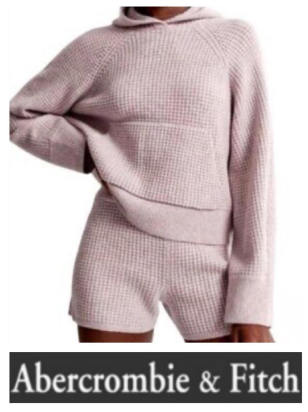 Abercrombie & Fitch Women’s Lounge Waffle Sweater Set (light blush) (S)